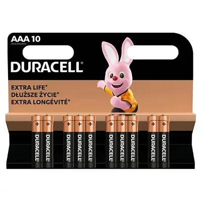 Батарейки КОМПЛЕКТ 10 шт. DURACELL Basic ОРИГИНАЛAAA (LR0324А)алкалиновыемизинчиковые