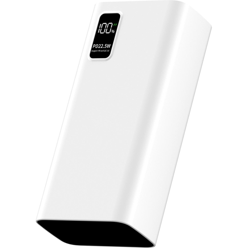 Внешний аккумулятор PERO PB07 30000 mAh, Li-Pol, output USB-C + 4USB-A, белый