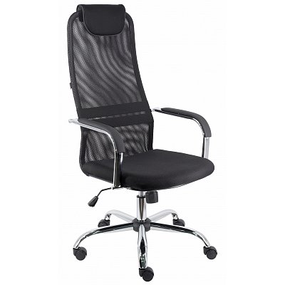 Кресло для руководителя Everprof EP 708 TM черное (хромированный металл/сетка/ткань)