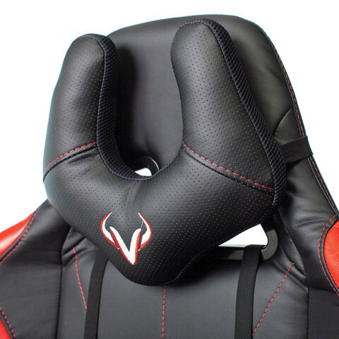 Кресло компьютерное Zombie VIKING 5 AERO, 2 подушки, экокожа, черное/красное