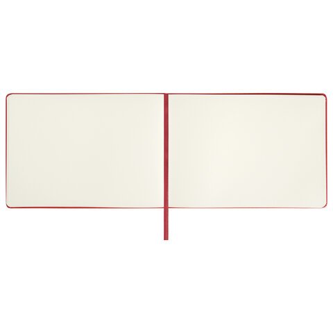 Скетчбук, слоновая кость 140 г/м2 210×148 мм, 80 л., КОЖЗАМ, резинка, BRAUBERG ART CLASSIC, красный