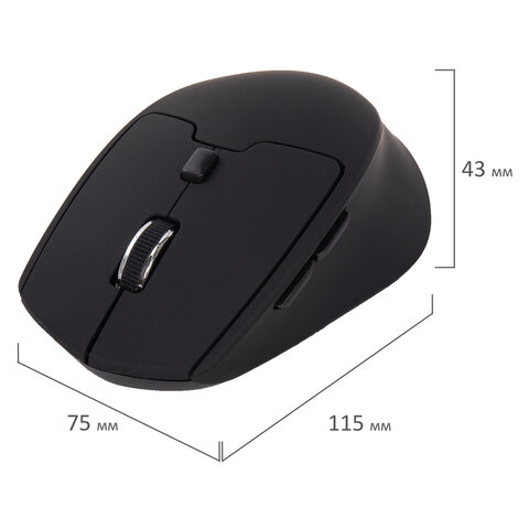Мышь беспроводная SONNEN V33, USB, 800/1200/1600 dpi, 6 кнопок, оптическая, черная, SOFT TOUCH