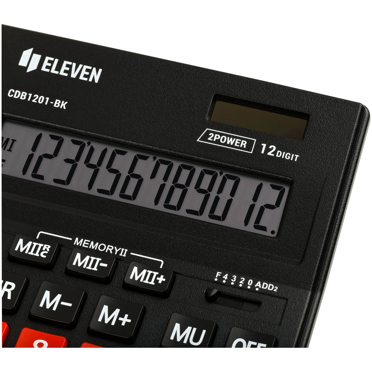 Калькулятор настольный Eleven Business Line CDB1201-BK/RD, 12 разрядов, двойное питание, 155×205×35мм, черный/красный