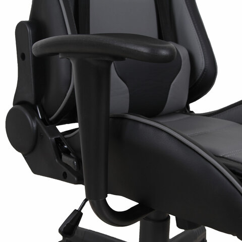 Кресло компьютерное BRABIX «GT Racer GM-100», две подушки, экокожа, черное/серое, 531926