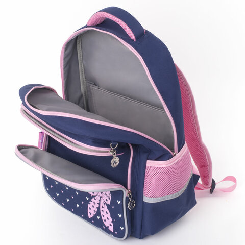 Рюкзак ЮНЛАНДИЯ COMPLETEс пеналом в комплектеэрго-спинкаPink bow42×29х14 см229972
