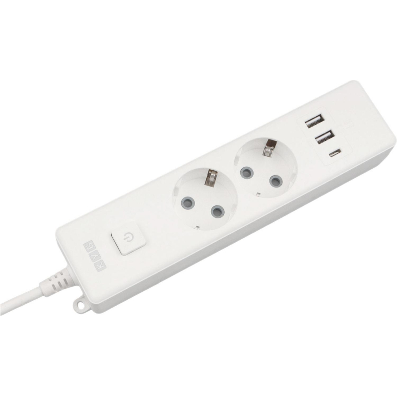 Удлинитель Power Cube, 2р с/з вык.,3USB, 3500 Вт,16А, 1.9м,3×1.0 (белый)