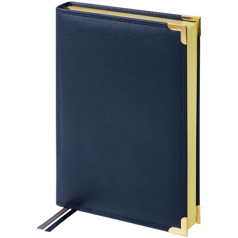 превью Ежедневник недатированный, A5, 160л., кожа, Delucci, фактурная кожа, золот. срез, черный