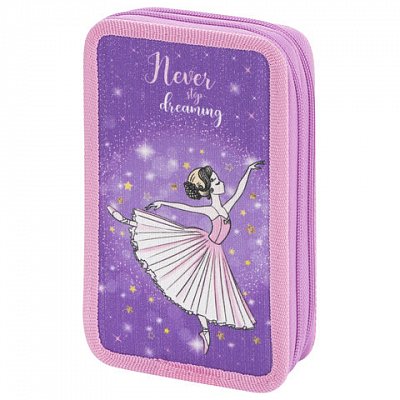 Пенал ЮНЛАНДИЯ2 отделенияполиэстер19×11 см«Dancing ballerina»270366