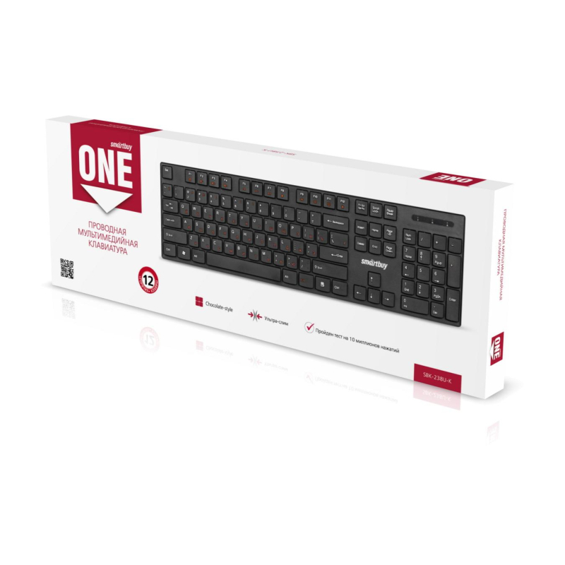 Клавиатура Smartbuy ONE 238 проводная мультимедийная USB черн (SBK-238U-K)