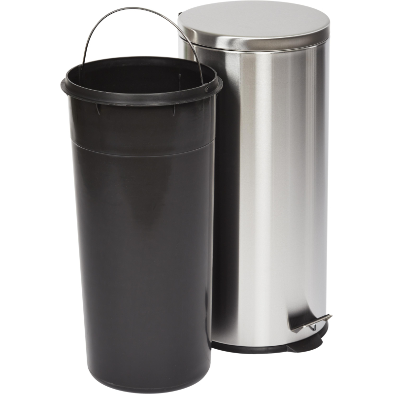 Ведро мусорное с педалью и доводчиком Luscan 30 л, матовое, нерж сталь