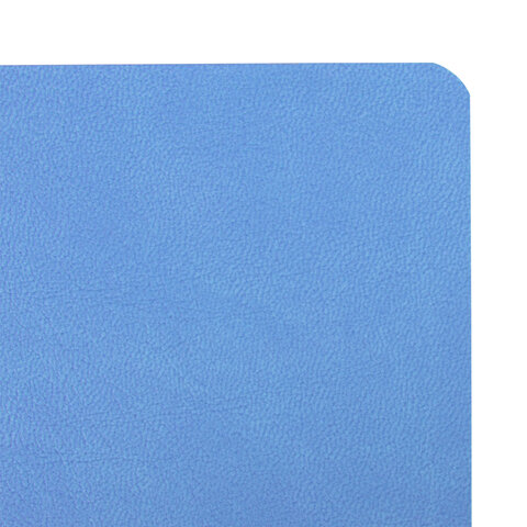 Блокнот А5 (130×210 мм), BRAUBERG ULTRA, под кожу, 80 г/м2, 96 л., клетка, голубой