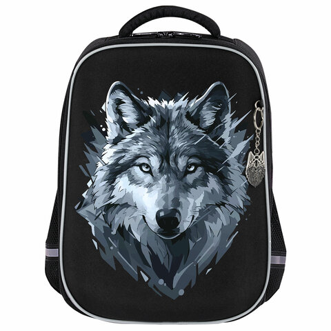Ранец BRAUBERG LIGHT, 1 отделение, с брелком, Gray wolf, 36×26х13 см