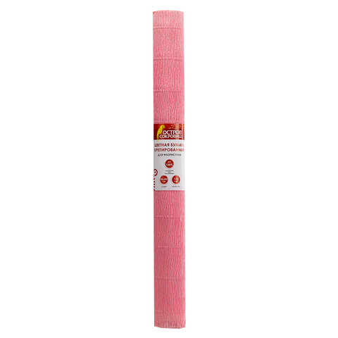 Бумага гофрированная (креповая) ДЛЯ ФЛОРИСТИКИ 110 г/м2, ярко-розовая, 50×250 см, ОСТРОВ СОКРОВИЩ