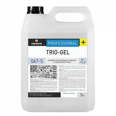 Профессиональное концентрированное пенное моющее отбеливающее средство с дезинфицирующим эффектом Pro-Brite Trio-Gel 5 л (артикул производителя 067-5)