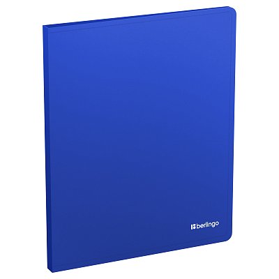 Папка с зажимом Berlingo «Soft Touch», 17мм, 700мкм, синяя, с внутр. карманом