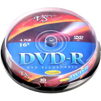 Носители информации DVD-R 4.7 GB 16x, VS, 10шт/уп Ink Print