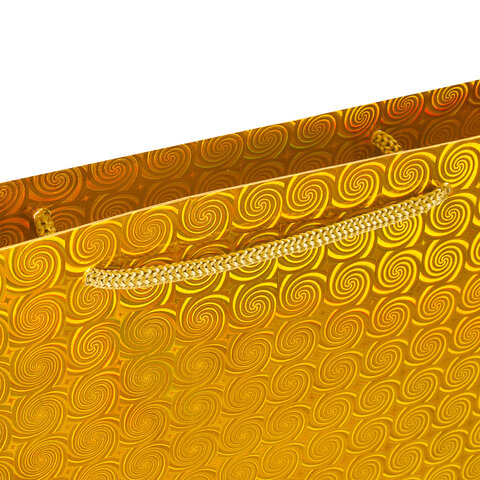 Пакет подарочный 33×13x45 см (XL), НАБОР 3 шт., 3 дизайна, голография, ЗОЛОТАЯ СКАЗКА