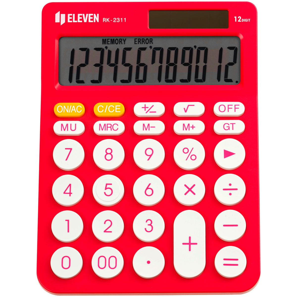 Калькулятор настольный Eleven RK-2311-PK, 12 разрядов, двойное питание, 143×192×26мм, розовый