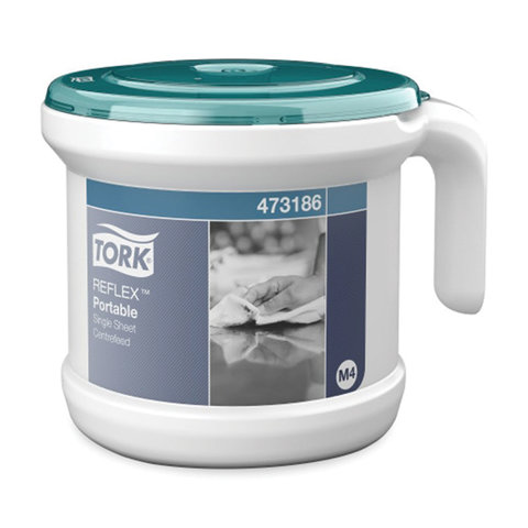 Диспенсер для полотенец переносной, TORK (M4) Reflex, стартовый набор с полотенцем, белый