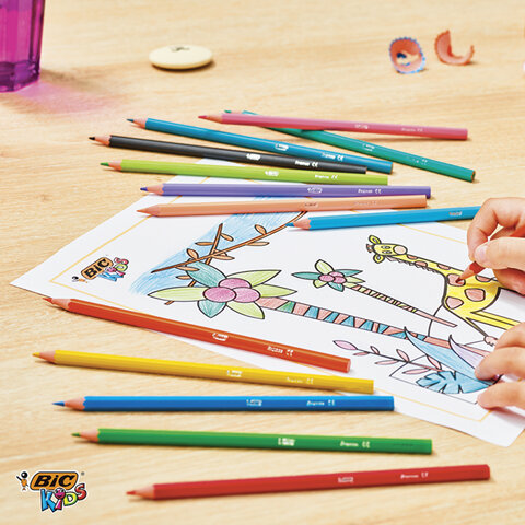 Карандаши цветные Bic Tropicolors. 12 цветов. 