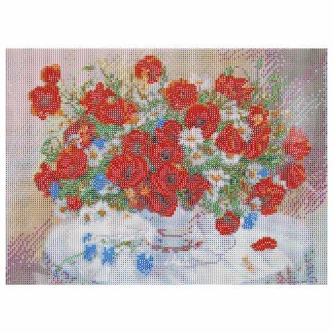 Картина стразами (алмазная мозаика), 30×40 см, ОСТРОВ СОКРОВИЩ «Маки», без подрамника