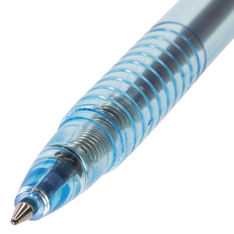 Ручка шариковая масляная автоматическая BRAUBERG «Click Blue», СИНЯЯ, тонированный корпус, узел 1 мм, линия письма 0.5 мм