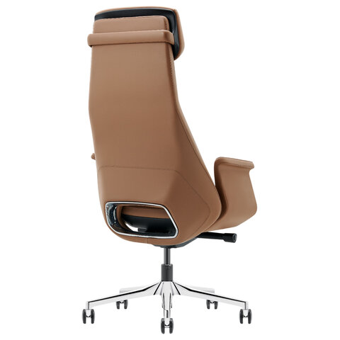 Кресло HAWASAN (ХАВАСАН) PREMIUM «STELLAR EX-840», синхромеханизм, алюминий, экокожа, коричневое