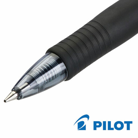 Ручка гелевая PILOT BL-G2-5 авт.резин.манжет.черная 0,3мм