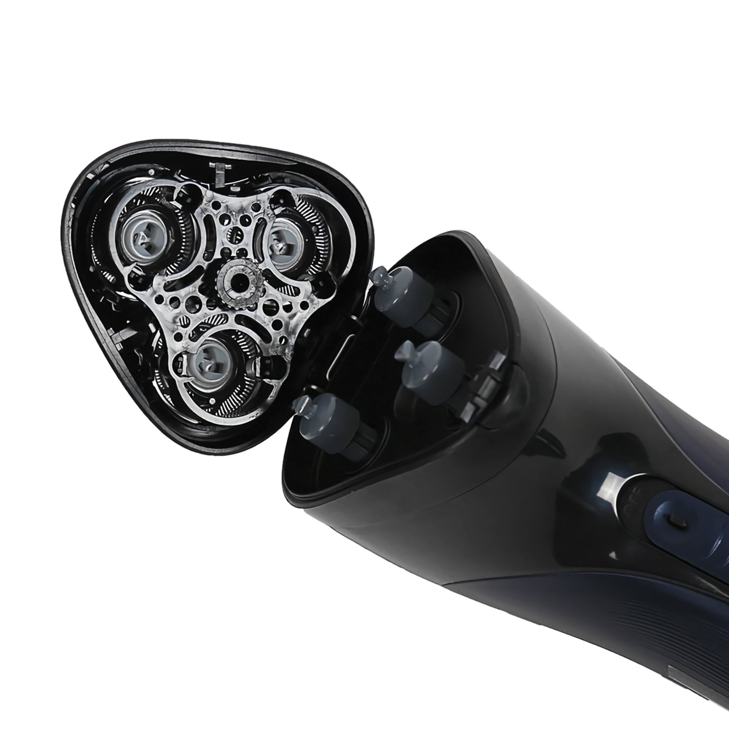 Электробритва SCARLETT SC-SH65R55, 3 головки, аккумулятор, самозатачивающиеся лезвия, триммер, черная