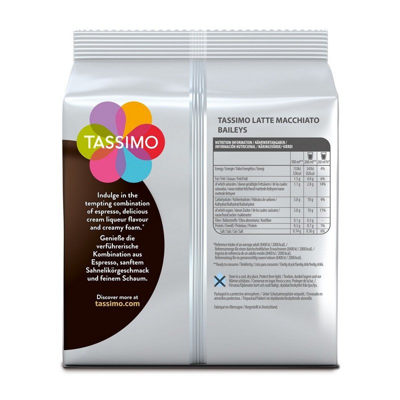 Капсулы для кофемашин Tassimo Baileys Latte Macchiato (8 штук в упаковке)