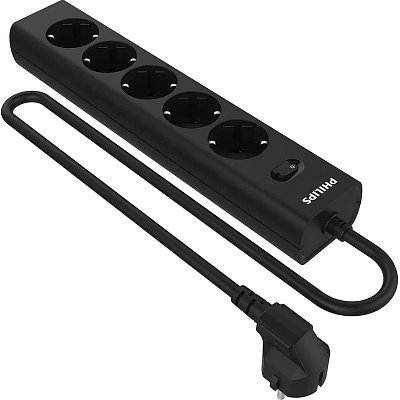 Сетевой фильтр Philips CHP2155BB/51 5р/3м, 10А, черный