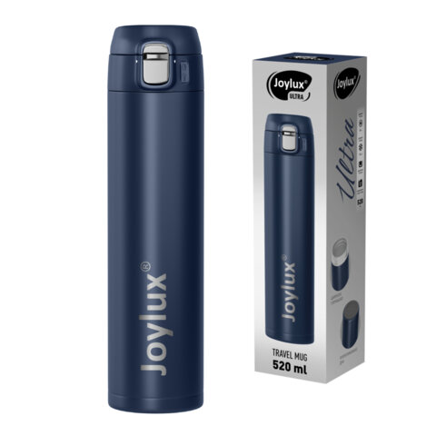 превью Термокружка 520 мл JOYLUX (ДЖОЙЛЮКС) ULTRA BLUE, нержавеющая сталь SUS304, синий матовый