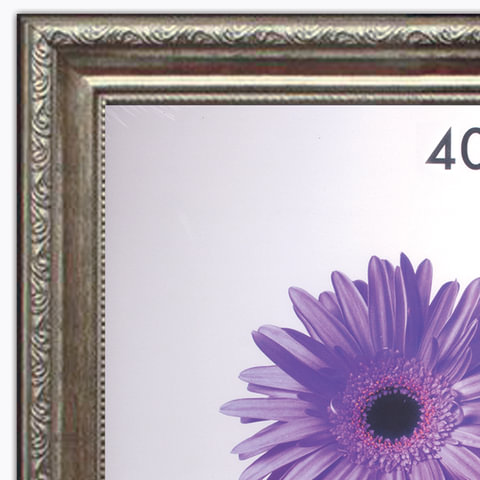 Рамка премиум 40×50 см, пластик, багет 33 мм, «Dorothy», серебро