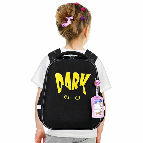 Ранец BRAUBERG FIT, 2 отделения, «Dark cat», 38×27х14 см