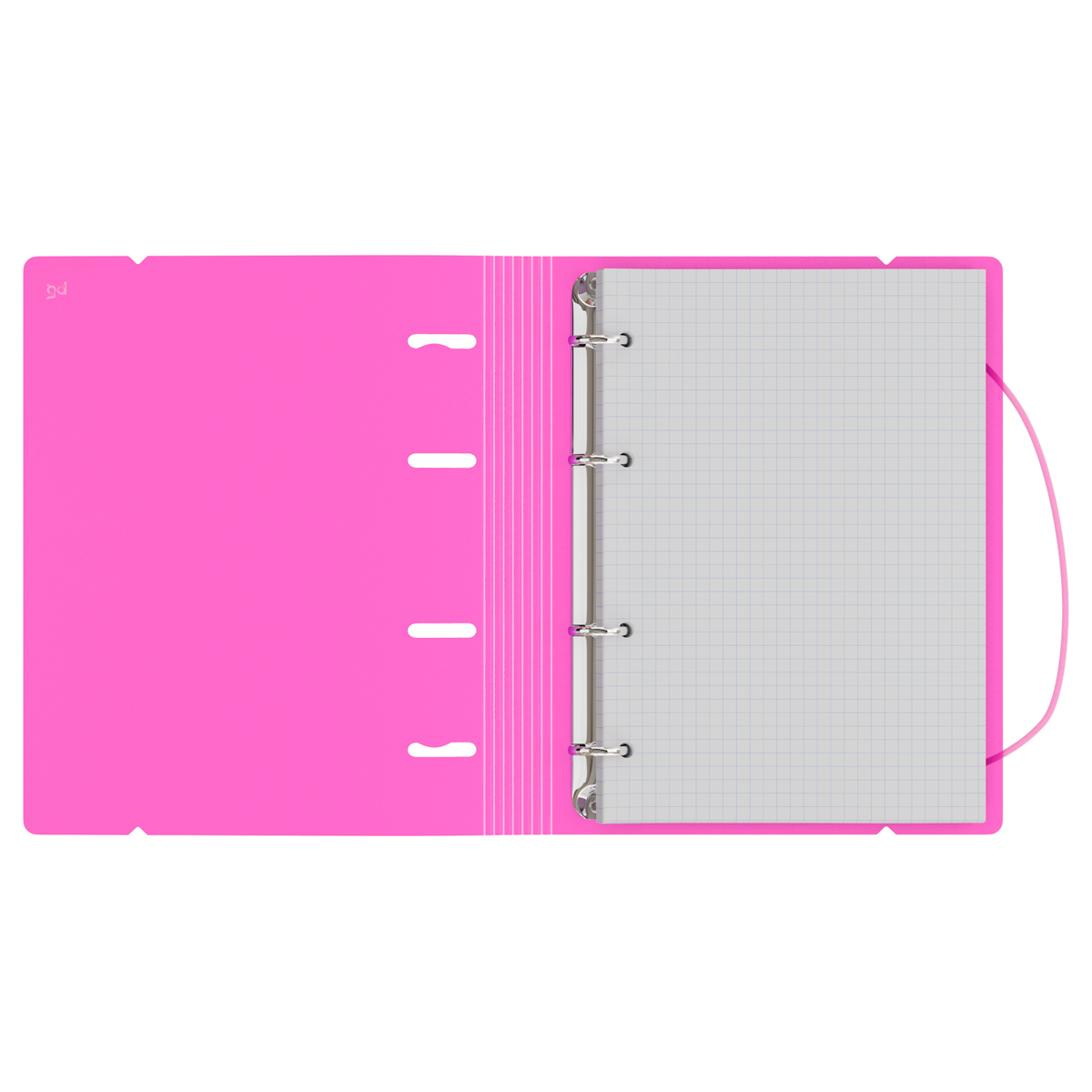 Тетрадь на кольцах А5, 120л., BG «Neon», пластиковая обложка, розовый, с резинкой
