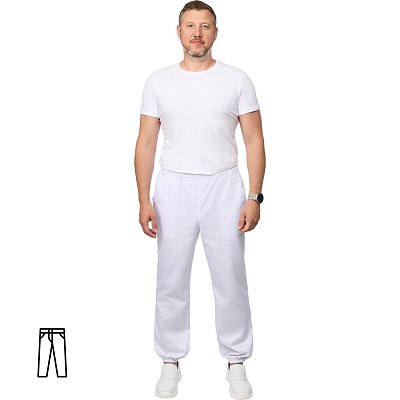 Брюки для пищевого производства ун. у17-БР ХАССП белые (48-50)170-176