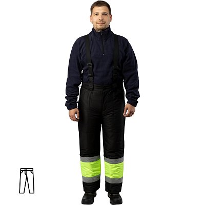 Брюки рабочие зимние муж. з28-БР лимон/черн (р.52-54) 170-176