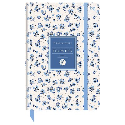 Ежедневник недатированный А5, 136л., 7БЦ BG «Flowery. White», глянцевая ламинация, отд. фольгой