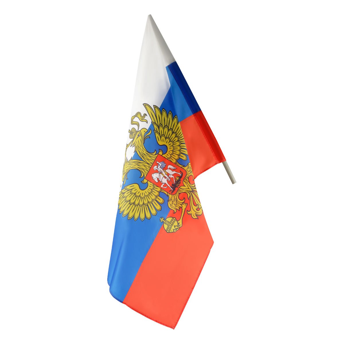 Флаг РФ 90×135см, с гербом, пакет с европодвесом