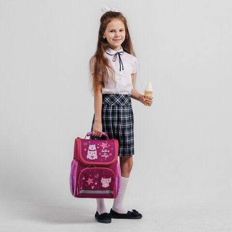 Ранец ПИФАГОР BASICс эргономичной спинкойSmart owls35×28х18 см229933