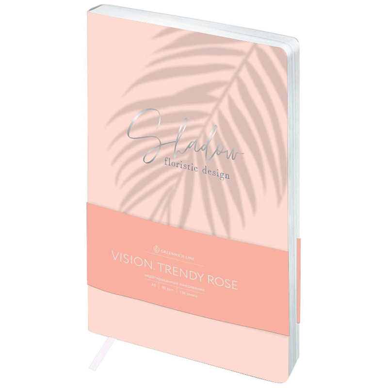 превью Ежедневник недатир. А5, 136л., кожзам, Greenwich Line «Vision. Trendy rose», тон. блок, срез фольга
