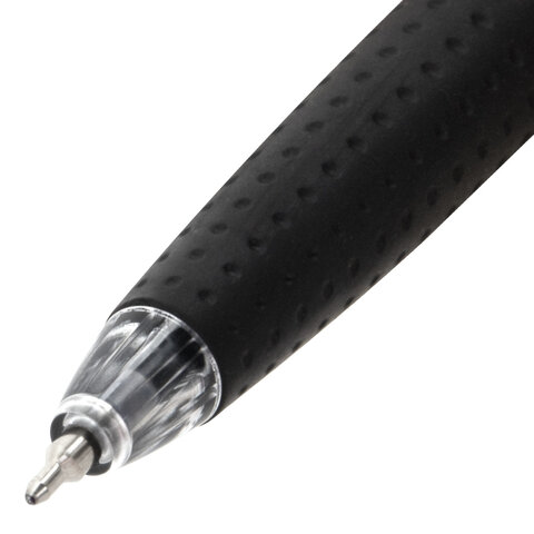 Ручка шариковая автоматическая BRAUBERG «OIL-BASE BLACK», СИНЯЯ, пишущий узел 0.5 мм, линия письма 0.35 мм