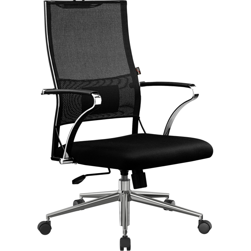 Кресло MT_Sit Air-180/Km00/Wh00/K15cL(M09. B23. G18. W01), черный, хром