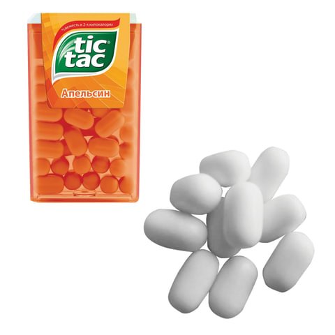 Драже TIC TAC (Тик Так), со вкусом апельсина, 16 г, пластиковая баночка