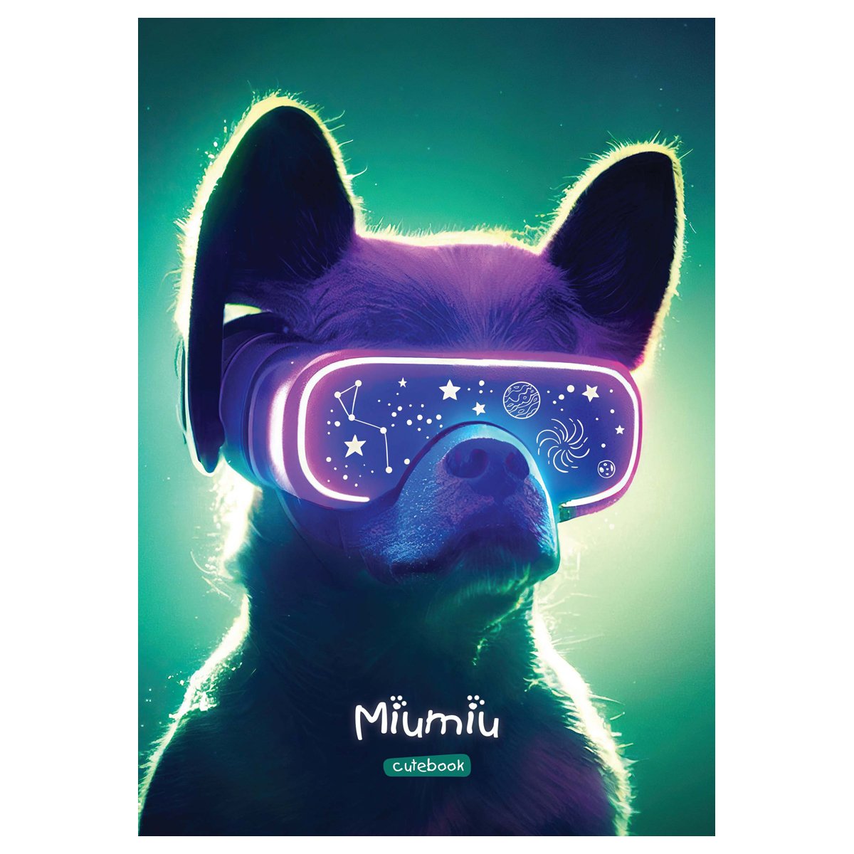 Тетрадь 40л., А5, клетка MESHU «Miumiu», матовая ламинация, тиснение фольгой, ЕВРО
