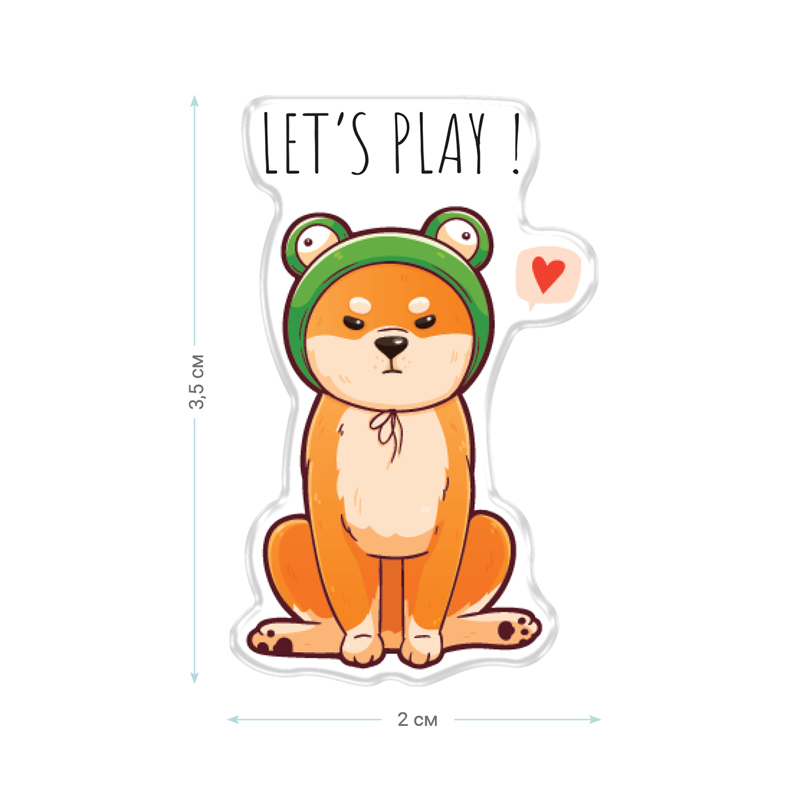 Значок акриловый MESHU «Cute dog», прямая УФ-печать, 2.0×3.5см