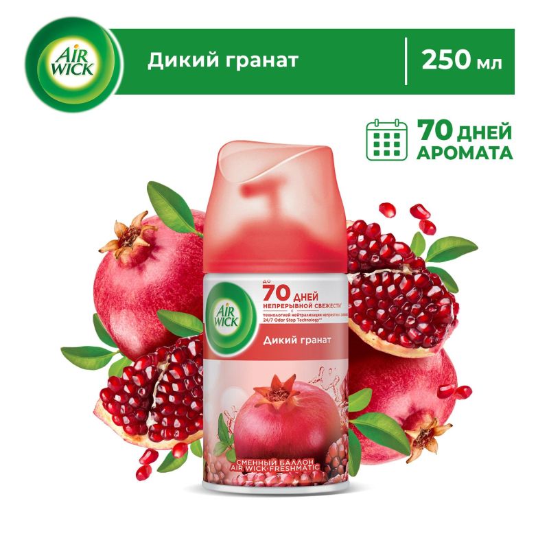 Баллон сменный для автоосвежителя Air Wick Дикий гранат, 250мл