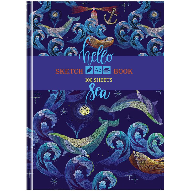 превью Скетчбук 100л. А5 7БЦ BG «Hello sea», матовая ламинация