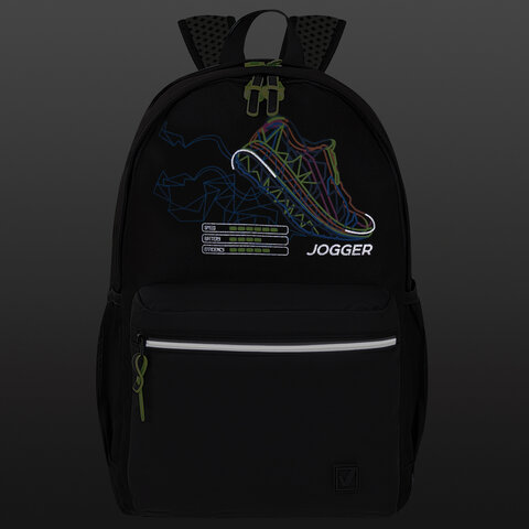 Рюкзак BRAUBERG FASHION CITY универсальный, «Virtual sneaker», черный, 46×31х15 см