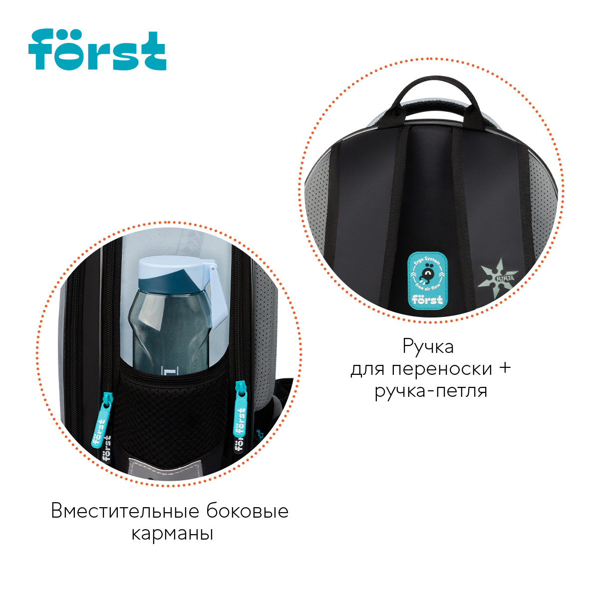 Рюкзак Först F-Cloud «Invisible Ninja» 37×28.5×16.5см, 3 отделения, 3 кармана, анатомическая спинка